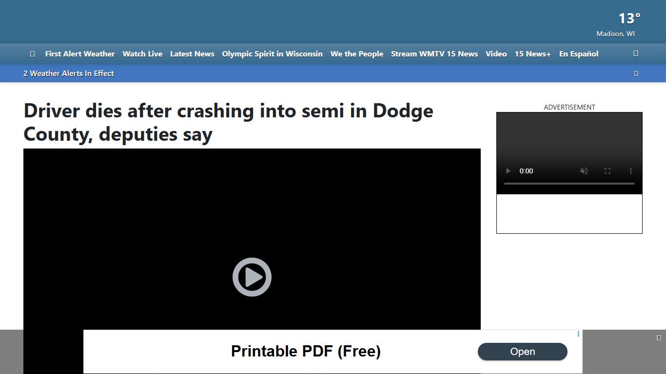 Driver dies after crashing into semi in Dodge County, deputies say